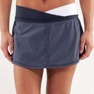 Lululemon Run: Pace SkirtWagon Stripe Inkwell 10